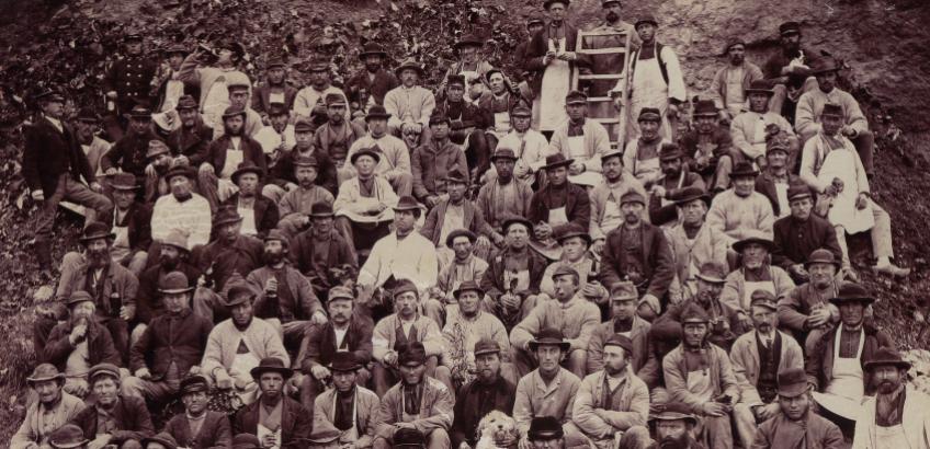 Stenbrydere i Faxe Kalkbrud, 1890